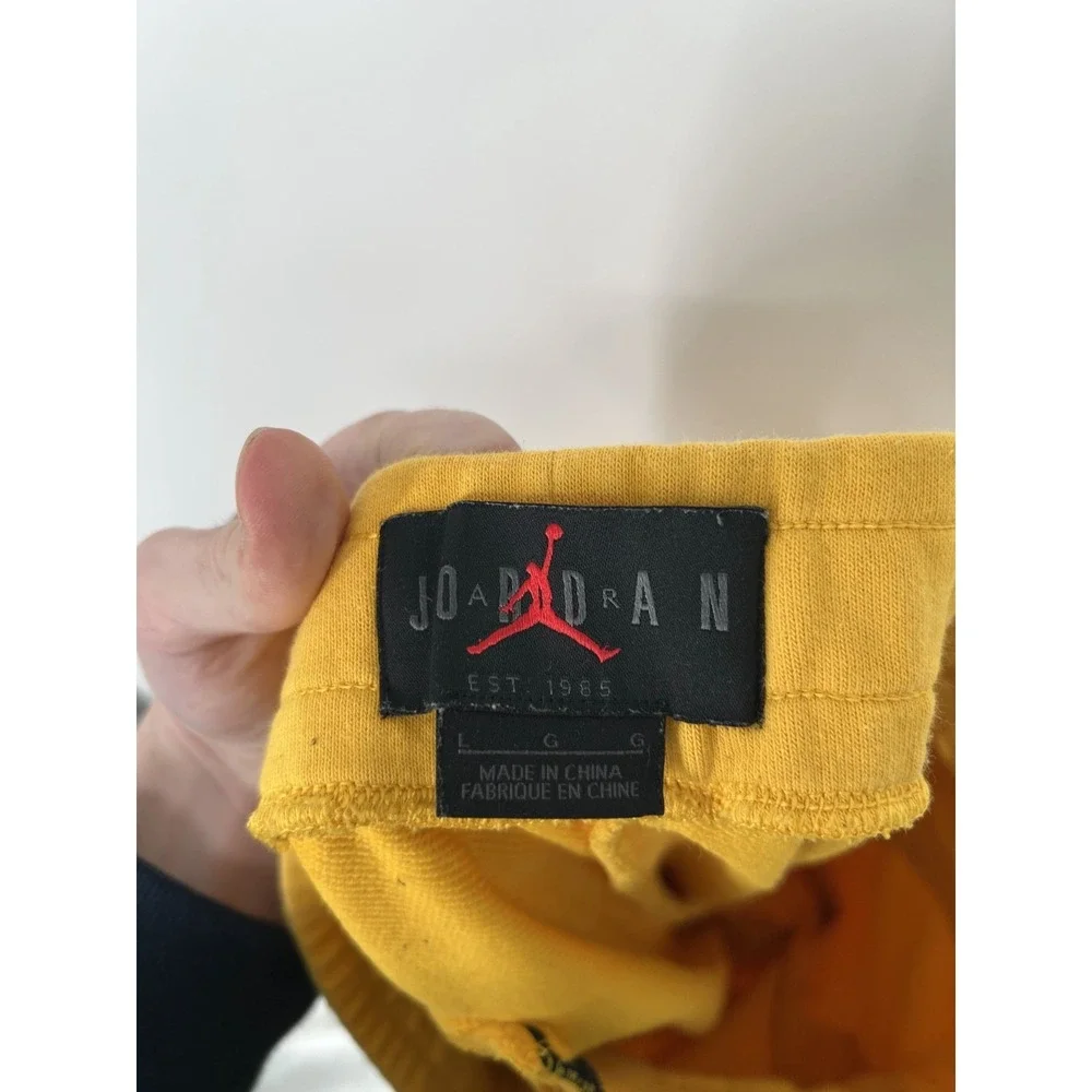 Jordan JumpMan Air Fleece Training Sweat Shorts Men's L Yellow‎ Drawstring Waist
